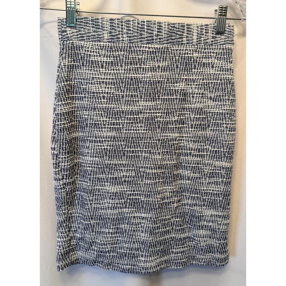 NWT Banana Republic Women's Size‎ 00 Petite Blue White Tweed Pencil Skirt Lined